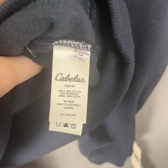 NWT Cabelas Hoodie Mens Large Tall Pullover Fleece Hunting Outdoor Navy - Picture 5 of 8